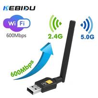 Dual Band USB wifi 600Mbps Adapter AC600 2.4GHz 5.0GHz WiFi with Antenna PC Mini Computer Network Card Receiver 802.11b/n/g/ac 600Mbps