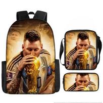 Pasaulio futbolo čempionato mokyklinė kuprinė mokiniui Didelės talpos poliesterio kuprinė su svorio mažinimo sistema Kompiuterio krepšys Rinkinys 17inch backpack