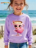 Italian Brainrot Cute Meme Sweatshirt for Girls Clothes Ballerina Cappuccino Print Hoodies Tops Autumn Kawaii Outfits Streetwear 110 blue