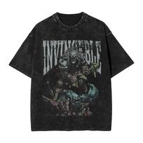 Battle Beast Invincible Komiksų Marškinėliai Hip Hop Skalbti Medvilniniai Per dideli Marškinėliai Vintažiniai Vyrams Moterims Gatvės Drabužiai Spausdinti Marškinėliai Moteriški Vyriški Drabužiai M įvairiaspalvis