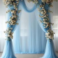 6/8/10 Metrų Vestuvinis Tiulio Arkos Baltas Rožinis Fono Audinys Dekoratyvinis Tiulis Vestuvės Blue 1.6x10 M