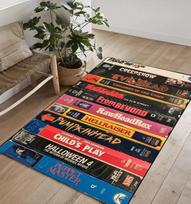Retro filmų kilimas VHS siaubo filmo svetainė Modernus spalvingas kilimas Meninis kilimas Filmo kilimas Namų dekoravimo kilimėlis Neslystantis kilimas Populiarus kilimas 40x60cm black