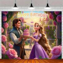 Maginis Rapunzel temos fonas pritaikomas mergaitės gimtadienio vakarėlio dekoracijos reikmenys kūdikio sutiktuvių fonas kambario plakatas 47.2x31.5inch/120*80cm white