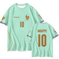 Prancūzijos nacionalinės komandos Mbappe gerbėjo marškinėliai Quick-Dry trumpomis rankovėmis Unisex sportiniai marškinėliai XXL