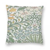 William Morris Garden Floral Leaves Pillowcase Polyester Linen Velvet Printed Zip Decorative Pillow Case Home Cushion Case 30cmx30cm(12x12Inch) gray