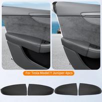 For Tesla Model Y Juniper/6-seater Model YL, Front and Rear Door Armrest Pads, Hand Support Height Pads, 4pcs Artificial leather&Four Seasons