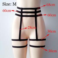 Sexy Cage Underwear Suspender Strap Harness Hollow Leg Garter Belt M black