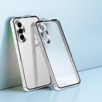 Madingas aliuminio metalinis dėklas, skirtas Samsung Galaxy A56 A36 A26 A16, tvirtas, atsparus kritimui dangtelis aluminum&Galaxy A56 5G white