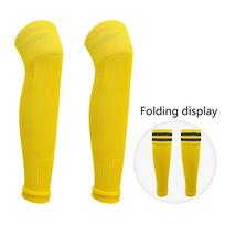 1 Pair Sports Compression Soccer Shin Guard Pad Sleeve Sock For Adult Children Leg Protective Support Football Leg Calf Sleeve A4 yellow