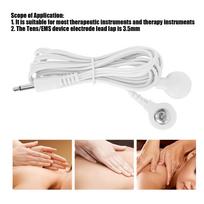 10pcs / bag DC 3.5mm 1.5m 2‑In‑1 Button Type Electrode Lead Wires Cable for TENS Unit Physiotherapy Machine white