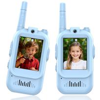 2PCS Airiton Kids Video Walkie Talkie Long Range No Internet connection with camera For Outdoor Children Christmas Gift gray