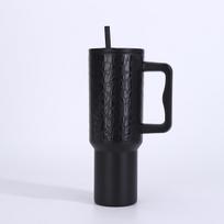 Leopard Print 40oz Ice Buster Stainless Steel Thermos Cup with Handle & Straw for Car 40oz juoda