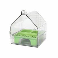 No Mess Clear Cage Feeder Spill-Resistant Birds Food Container Bird Cage Feeder Box  For Bird Cage gryna
