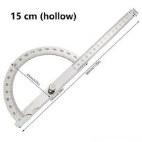 150mm Stainless‑Steel Semicircular Protractor, 0‑180° Hollow Angle Ruler, Adjustable 180‑Degree Measuring Gauge white