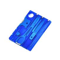 Tactical Knife Fork Sets EDC Tool Gear Card Multi Tool 12 In 1 Pocket Credit Card Multi Tool Card mėlyna