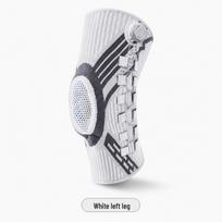 Adjustable Non-Slip Sports Knee Pads with Spring Support Single Piece white