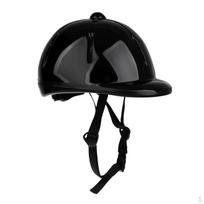 Reguliuojamas vaikų jojimo šalmas Saugos kepurė 48-54cm Black Shiny black