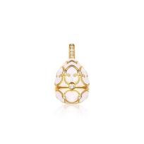 925 Sterlingo sidabro Faberge kiaušinio medaliono pakabukas moterims Megztinis karoliai Velykų vakarėlis Cosplay Rekvizitai Papuošalai Merginoms Kalėdinės dovanos beige