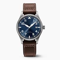 Vyriškas mechaninis automatinis pilotas MARK XVIII laikrodis Odinis rudas juodas 42mm blue