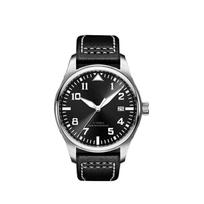 Vyriškas mechaninis automatinis pilotas MARK XVIII laikrodis Odinis rudas juodas 42mm black