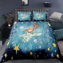 Anime Mažasis Princas Le Petit Prince Patalynės Komplektas Berniukams Mergaitėms Twin Queen Dydžio Antklodės Užvalkalas Pagalvės Užvalkalas Lovos Vaikams Suaugusiems 70x133cm 2pcs gray