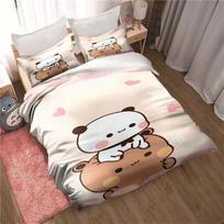 Bubu Dudu Cartoon Cute Bear Kawaii Kalėdų dovanų patalynės komplektas Dvigubas labai didelis antklodės užvalkalas ir pagalvės užvalkalas vaikams. 70x133cm 2pcs