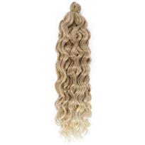 Plaukų priauginimas Nertos kasytės Sintetiniai plaukai Afro Curl Hawaii Ombre Curly Blonde Water Wave Braid Moterims 1Pcs/Lot-24inches beige