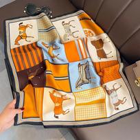 100% Natūralaus Šilko Kvadratinė Skara Moteriška Bandana Galvos Apdangalas Skaros Šaliai Kvadratu Kaklui Foulard Apklotai cachecol femme schals bufanda Real silk 68x68cm orange