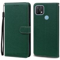 OPPO A15 dėklas OPPO A15S dangtelis Silikoninė piniginė Atverčiamas dangtelis OPPO A15 CPH2185 A15S CPH2179 telefonui Odinis Coque Fundas For OPPO A15 tamsiai žalia spalva