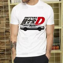 Initial D marškinėliai Unisex Retro skalbiami viršutiniai drabužiai T-shirtai Harajuku AE86 Driftas T-shirt Hip Hop Vyriški Fujiwara Tofu JDM Japoniški marškinėliai Marškiniai L beige