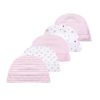 5 vnt. naujagimio kepuraitės Medvilninės Minkštos Unisex 0-6 mėn. 0-6M white