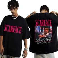 2024 Filmo Scarface Tony Montana Grafika Vyriški Marškinėliai Vyriška Hip Hop Mada Roko Drabužiai Marškinėliai Vyriški Vintažiniai Didelio Dydžio Marškinėliai M black