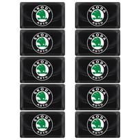 10 vnt. Automobilio salono ženkliuko lipdukas 3D epoksidiniai klijai lipdukai priedai Skoda Octavia Rapid Kodiaq Karoq Fabia Kamiq Superb Derivative Vision A5 A7 10pcs black