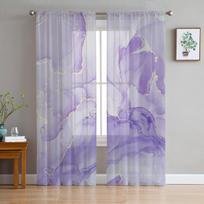 Marmuro tekstūros tiulio užuolaidos svetainei, miegamajam, virtuvei. Dekoratyvinės, permatomos šifono, plonos voile langų užuolaidos. 1 PCS W100XH250cm&Rod Pocket