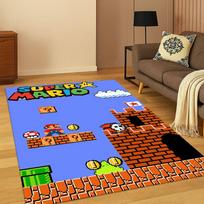 3D Super Mario Bros Animacinis mielas vaikiškas kilimėlis žaidimų kambariui, svetainei, miegamajam, durų kilimėlis dekoras, neslystantis žaidimų grindų kilimėlis, dovana 40x60cm