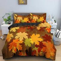 Rudens Antklodės Užvalkalas Sezoninis Klevo Lapai Botaninė Lapija Ryški Gėlių Miško Nuotrauka Dekoratyvinė 3 Dalių Patalynė Moterims 70x133cm 2pcs brown