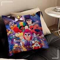 Cute Cartoon B-Brawl Game Cushion Cover Pillowcase Upholstery Sofa Throw Pillow Home Decor Pillowcas 30cmx30cm gray