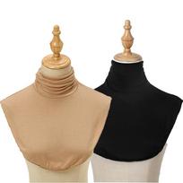 2/Pcs Solid Modal High Nack Fake Collar Soft False Collar For Women Solid Color Elastic Jersey Detachable Collar for daily use beige