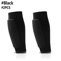 1/2Pcs Soccer Shin Guards Calf Compression Sleeve With Honeycomb Pads Lightweight Football MTB Sports Protective Gear L black