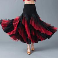 Moterų Flamenco Šokio Kostiumas Valsas Salės Šokio Suknelė Klasikinės Varžybos Praktika Sluoksniuotos Didelio Sūpynės Ispaniškos Sijonai M raudona