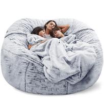 Plaušinis dirbtinio kailio pupų maišo sofa - Galima rinktis 5 pėdų, 6 pėdų ir 7 pėdų dydžių 135x65 cm