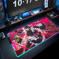 zenless zone zero Mouse Pad RGB Gaming Mousepad Big LED Pad PC Desk Mat Luminous Mouse Pad Large Keyboard Mats Table Rug With RGB600x300x3mm gray