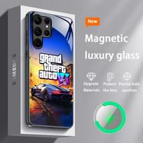 G-GTA6 R Žvaigždžių Žaidimas Karštas Telefono dėklas Samsung S25 S24 S23 S22 S21 S20 Plus Ultra Note20 Stiklinis Magnetinis Dėklas Samsung S22