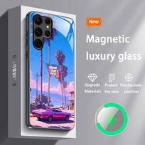 G-GTA6 R Žvaigždžių Žaidimas Karštas Telefono dėklas Samsung S25 S24 S23 S22 S21 S20 Plus Ultra Note20 Stiklinis Magnetinis Dėklas Samsung S23 blue