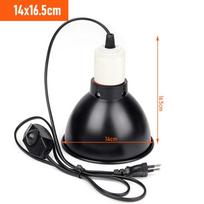 300W E27 Reptile Lamp Set Illumination 100-240V UVB Heating Lamp Bracket Pet Light Bulb Bracket Lampshade Emission Lamps Reptile black