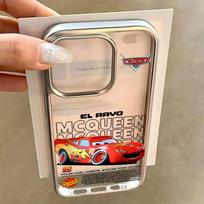 Automobiliai L-Žaibas M-Makvynas Telefono dėklas, skirtas iPhone 17 16e 16 15 14 13 12 11 Pro Max X XR Air Plus, prabangus skaidrus minkštas galinis dangtelis iPhone 16 Pro white