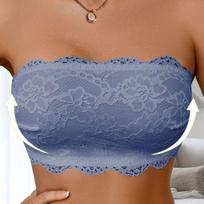 Moterims Raudonas Gėlėtas Nėriniuotas Be Petnešėlių Juostelės Formos Liemenėlė Neslystanti Belaidė Su Užsegimu Nugaroje Topas Lingerie XL mėlyna