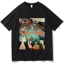 Gorillaz The Mountain Merch Tshirts Unisex Women Summer Cotton Clothing Casual Fashion Round Neck Short Sleeved Tee Streetwear XL gray