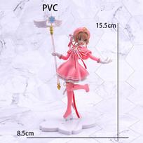 Anime Lovely Pink Card Captor SAKURA Action Figures Models PVC Figure Model Car Cake Decorations Magic Wand Girls Toys Gift pink