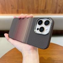 Premium Carbon Fiber Magnetic Semi Wrap Phone Case for iPhone 13 14 15 16 Pro Max Durable Shockproof  Kevlar Protective Cover iPhone 16 Pro Max black
